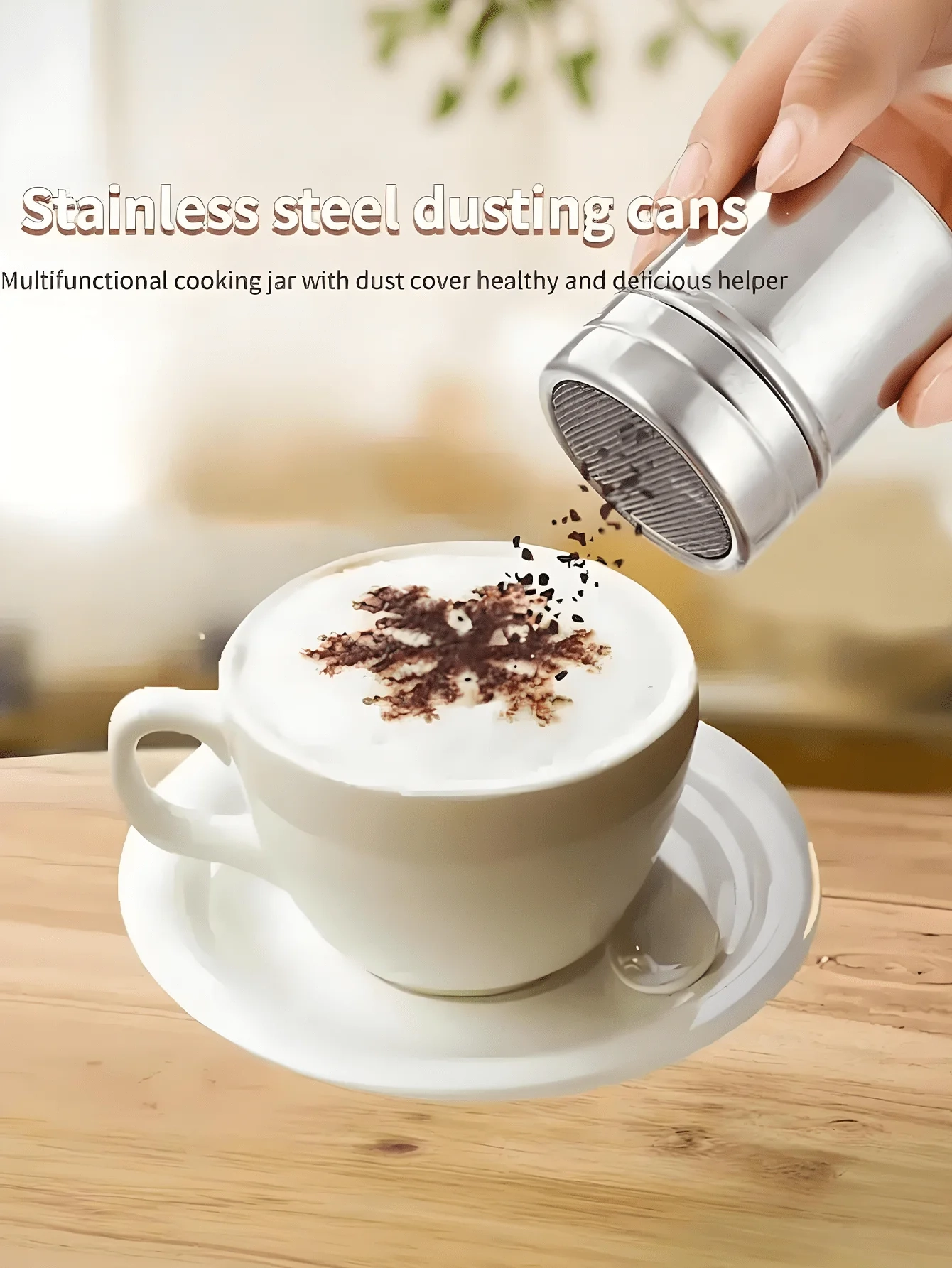 Stainless Steel Fine Mesh Powder Shaker - Easily Cleanable Metal Spice Dispenser - Image 6