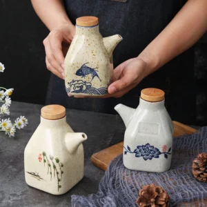 Ceramic Oil and Vinegar Dispenser Bottle