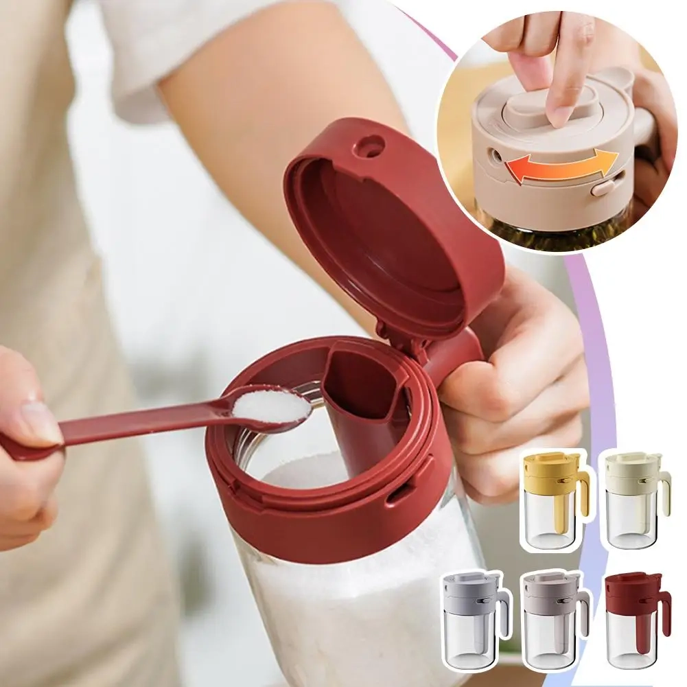 2-in-1 Glass Seasoning Container with Spoon - Image 2