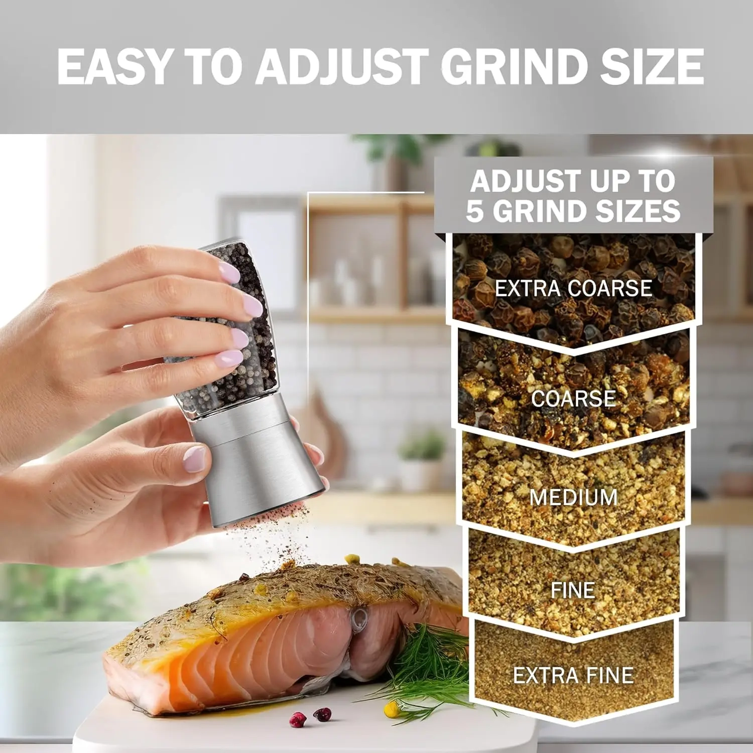 Manual Salt & Pepper Grinder - Image 2