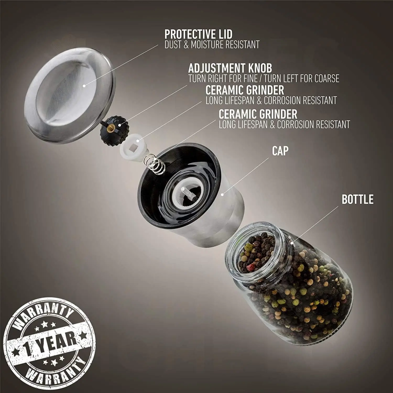 Manual Salt & Pepper Grinder - Image 5