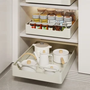 Slide Rail Pull-Out Cabinet Organizer Tray