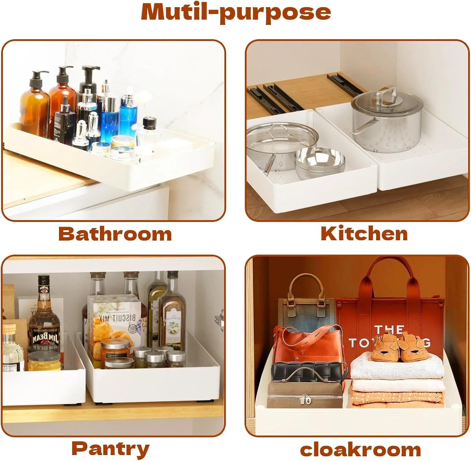 Punch-Free Pull-Out Cabinet Organizer Rack - Image 6