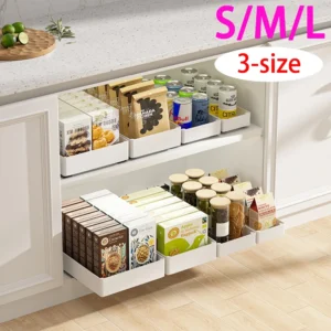 Punch-Free Pull-Out Cabinet Organizer Rack