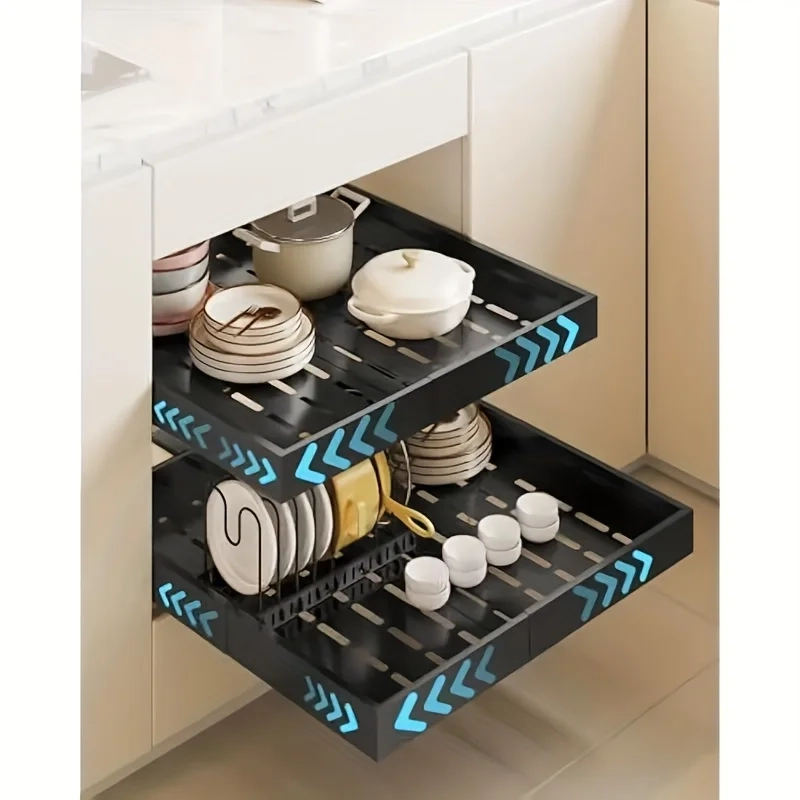 Expandable Pull-Out Cabinet Drawer Organizer - Image 2