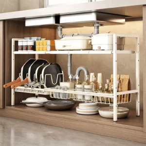 Expandable Double-Layer Under Sink Organizer