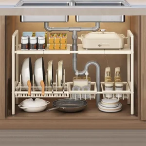 Expandable Double Layer Under Sink Organizer Rack