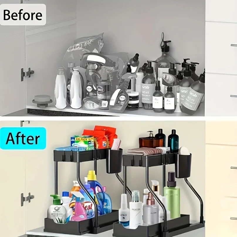 2 Tier Pull-Out Storage Box Organizer - Image 3