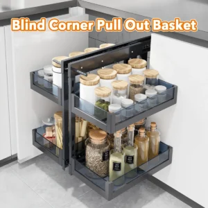 Pull-Out Blind Corner Cabinet Organizer