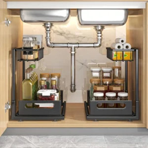 Metal Pull-Out Under Sink Organizer Shelf