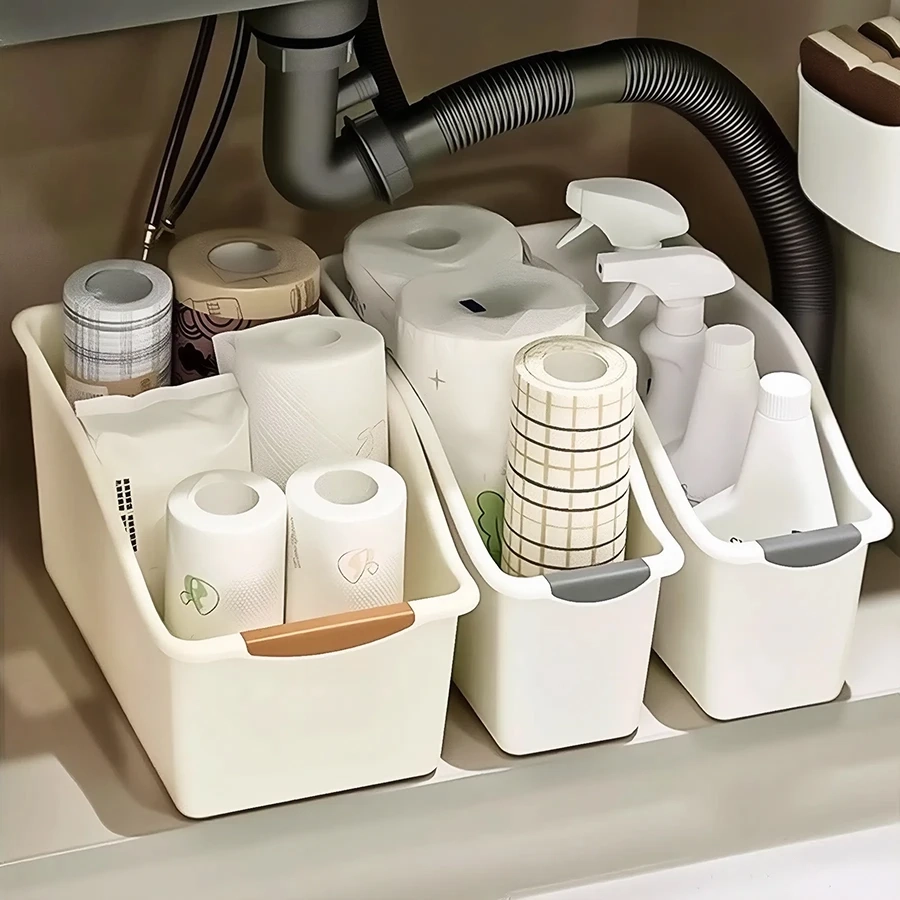 Rolling Under Sink Storage Basket Set