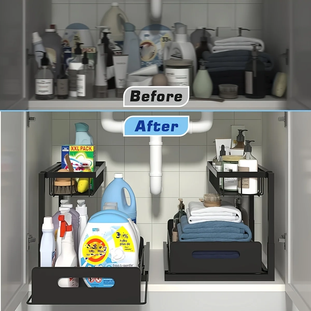 Sliding Under Sink Organizer Rack - Image 2