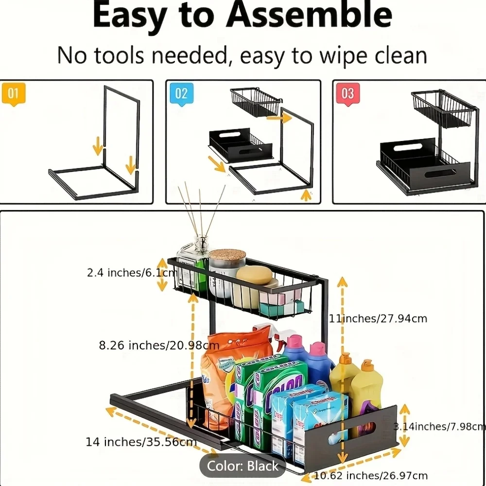 Sliding Under Sink Organizer Rack - Image 6