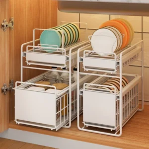 Drawer-type dish storage rack