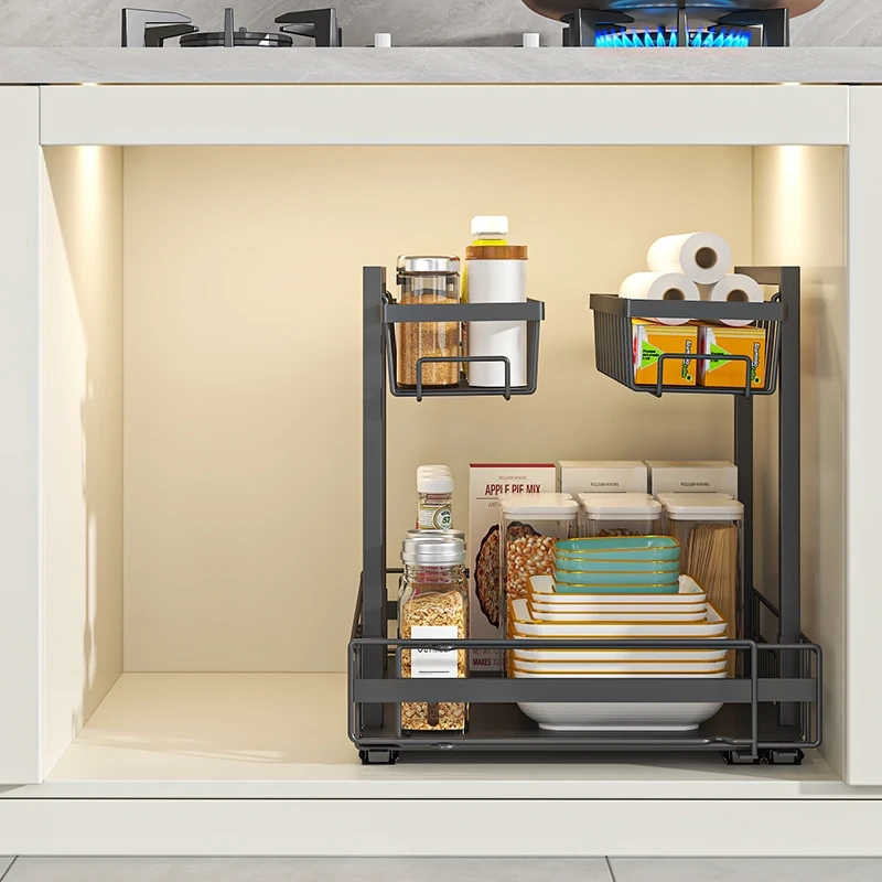 Adjustable Pull-Out Under Sink Organizer - Image 2