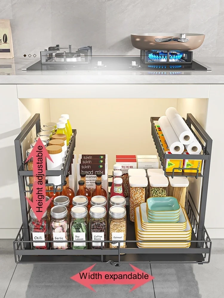 Adjustable Pull-Out Under Sink Organizer - Image 4