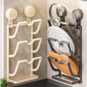 Suction Cup Pot Lid Storage Rack