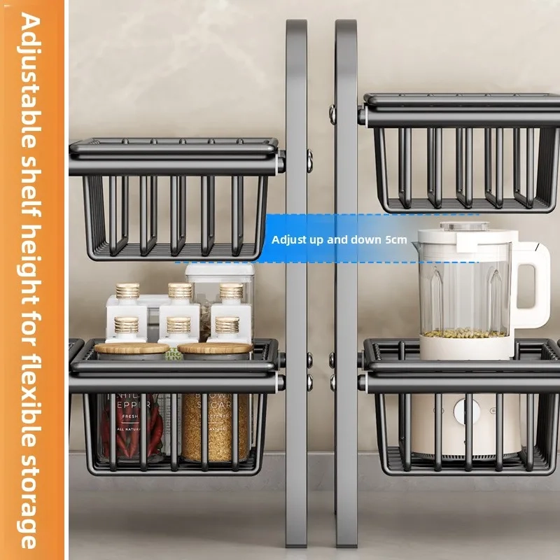 Retractable Carbon Steel Under Sink Storage Rack - Image 3