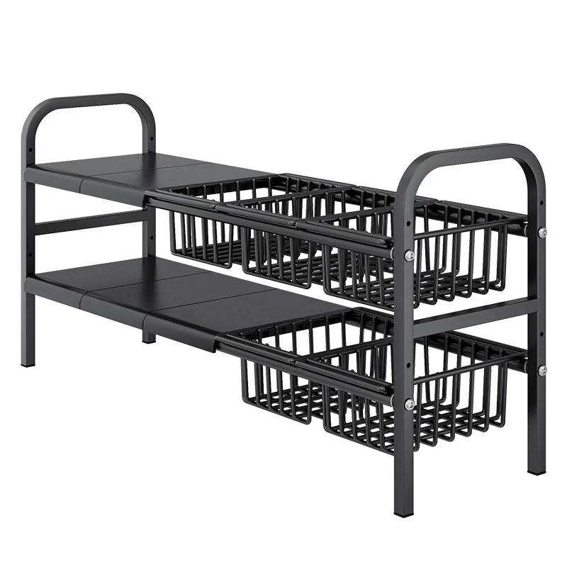 Retractable Carbon Steel Under Sink Storage Rack - Image 5