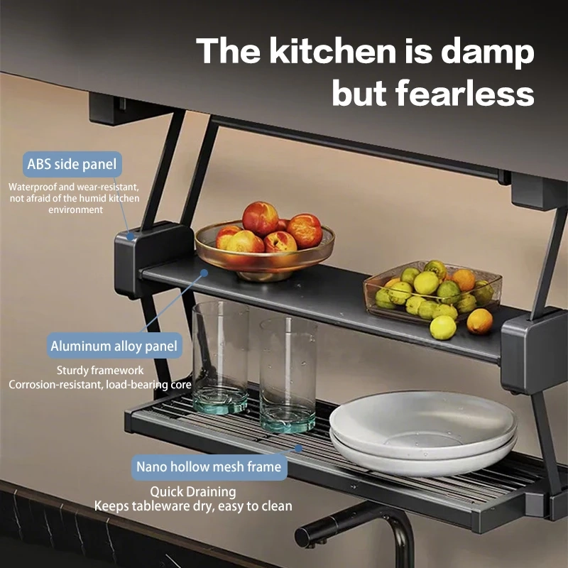 Pull-Down Under Cabinet Storage Rack - Image 2