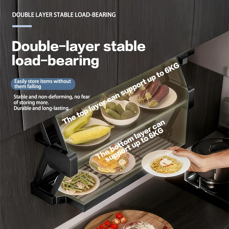 Pull-Down Under Cabinet Storage Rack - Image 4